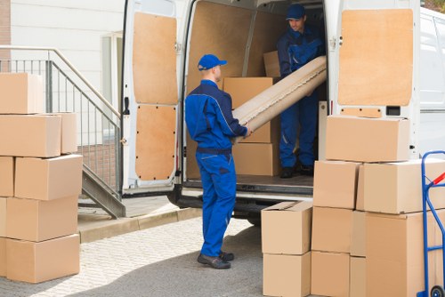 Furniture removals support in a Canary Wharf apartment building