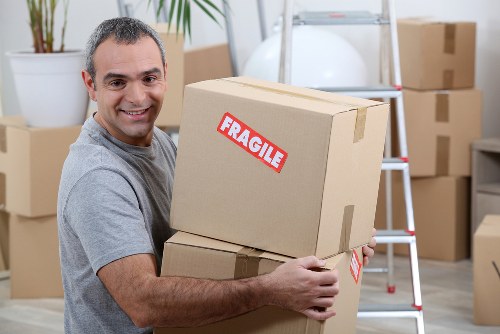 Commercial moving team planning an office relocation in Canary Wharf