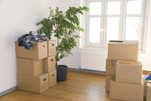 Van loading for furniture transport near Canary Wharf residential towers