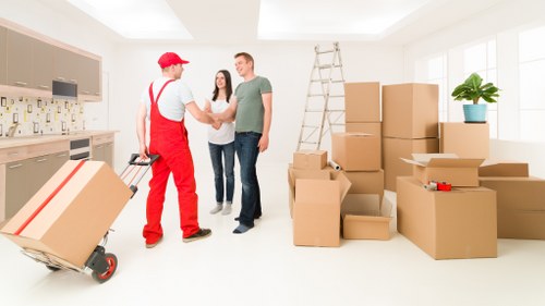 Office furniture removals in Canary Wharf business district