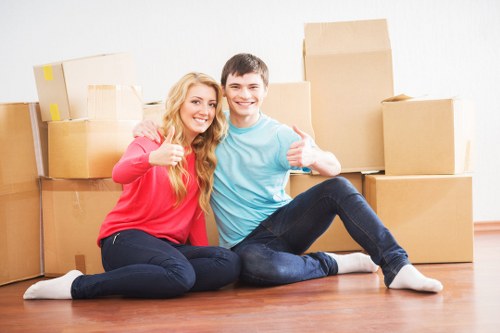 Residential furniture moving in a modern Docklands apartment