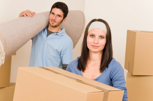 Local commercial move team handling furniture in Canary Wharf