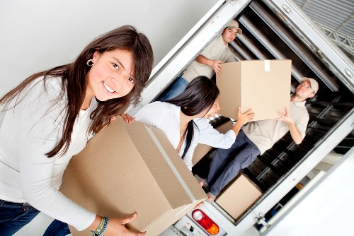 Preparing furniture and boxes for storage in Canary Wharf