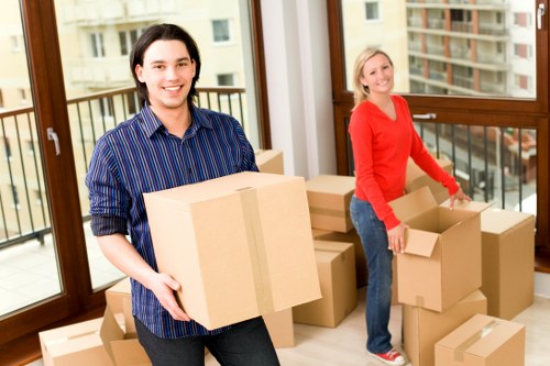 Local removals team handling a student move in Canary Wharf