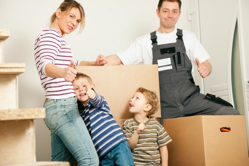 Careful protection of office items during a Canary Wharf move